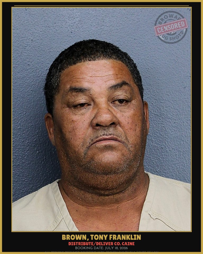 Tony Franklin Brown previous Broward arrest