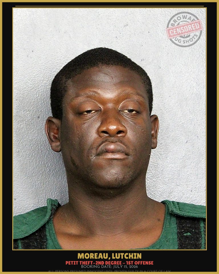 Lutchin Moreau previous Broward arrest