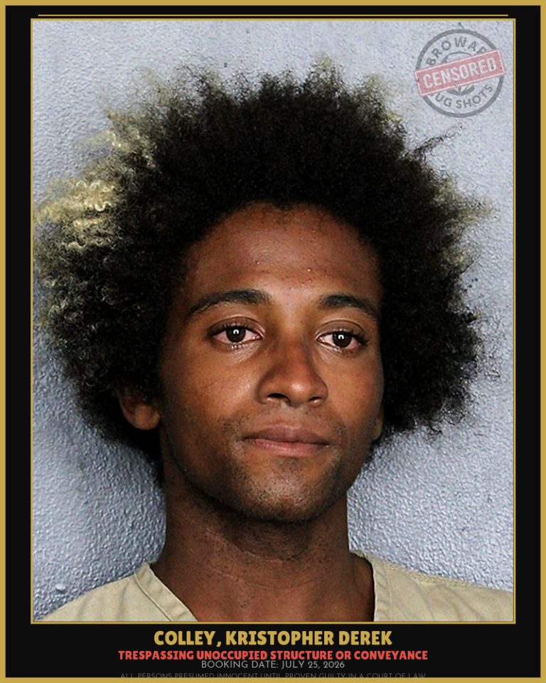 Kristopher Derek Colley previous Broward arrest