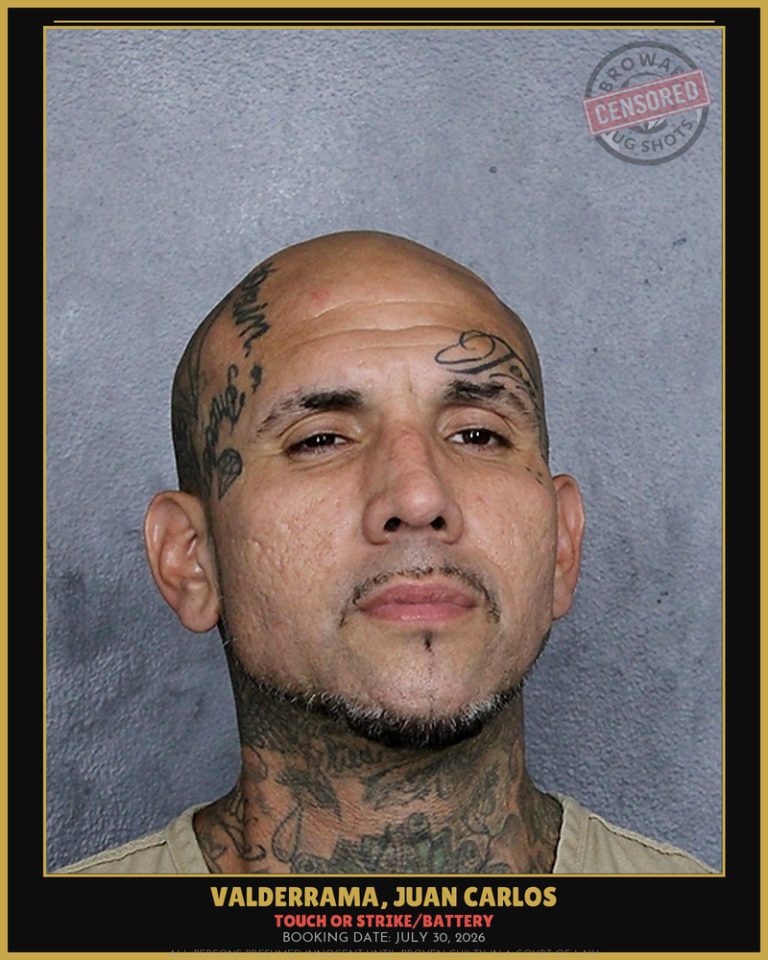 Juan Carlos Valderrama previous Broward arrest