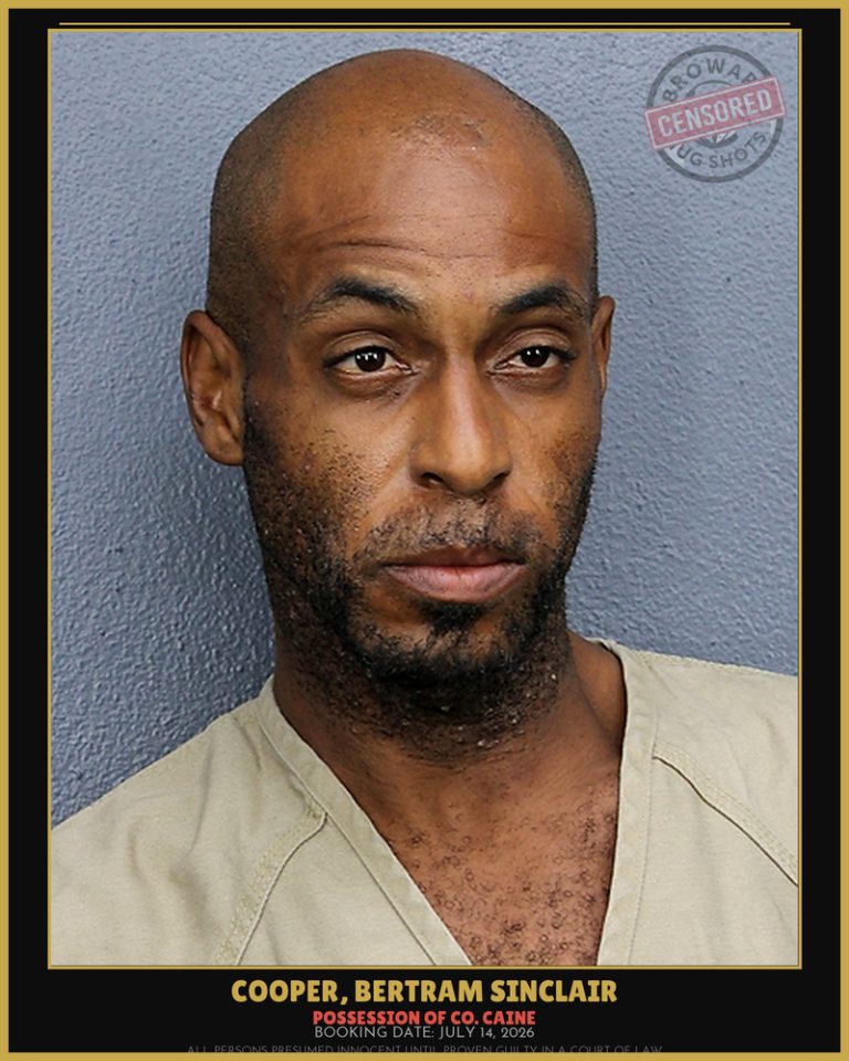 Bertram Sinclair Cooper previous Broward arrest