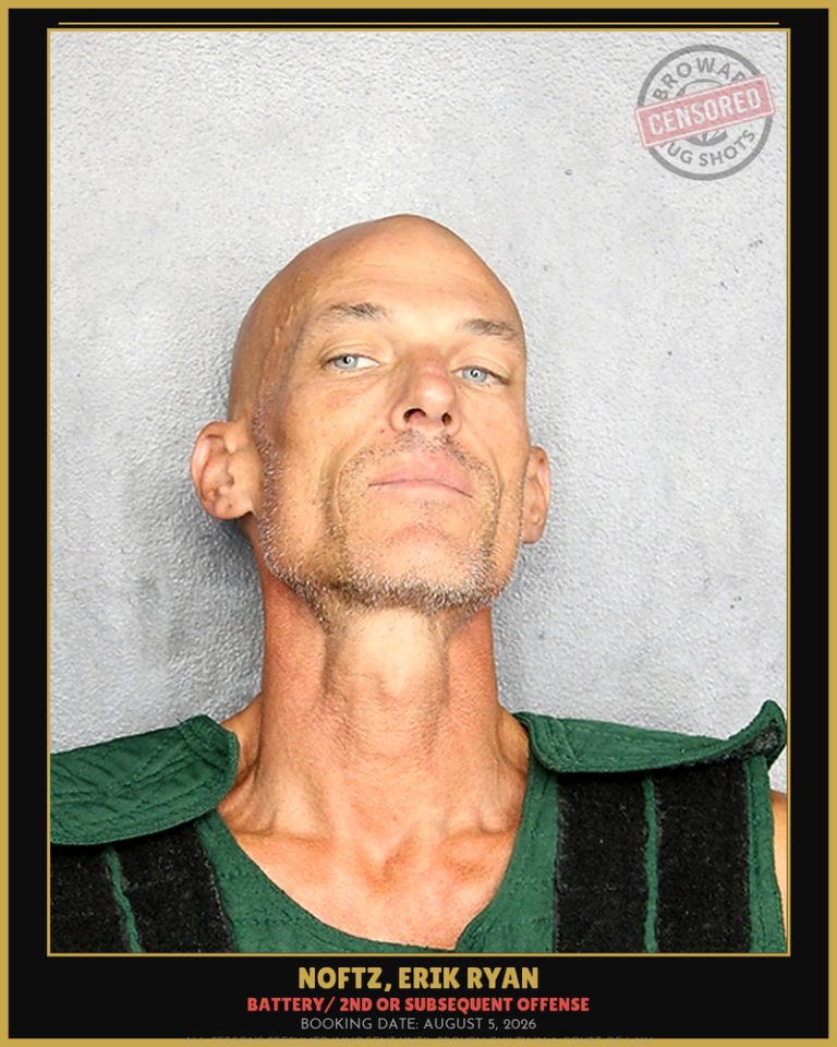 Erik Ryan Noftz previous Broward arrest