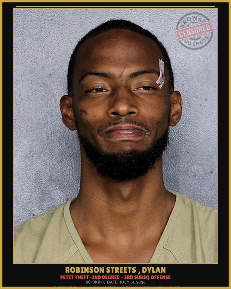 Dylan Robinson Streets previous Broward arrest