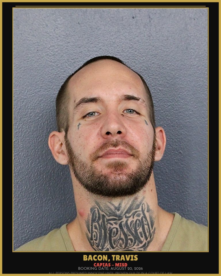 Travis Bacon previous Broward arrest