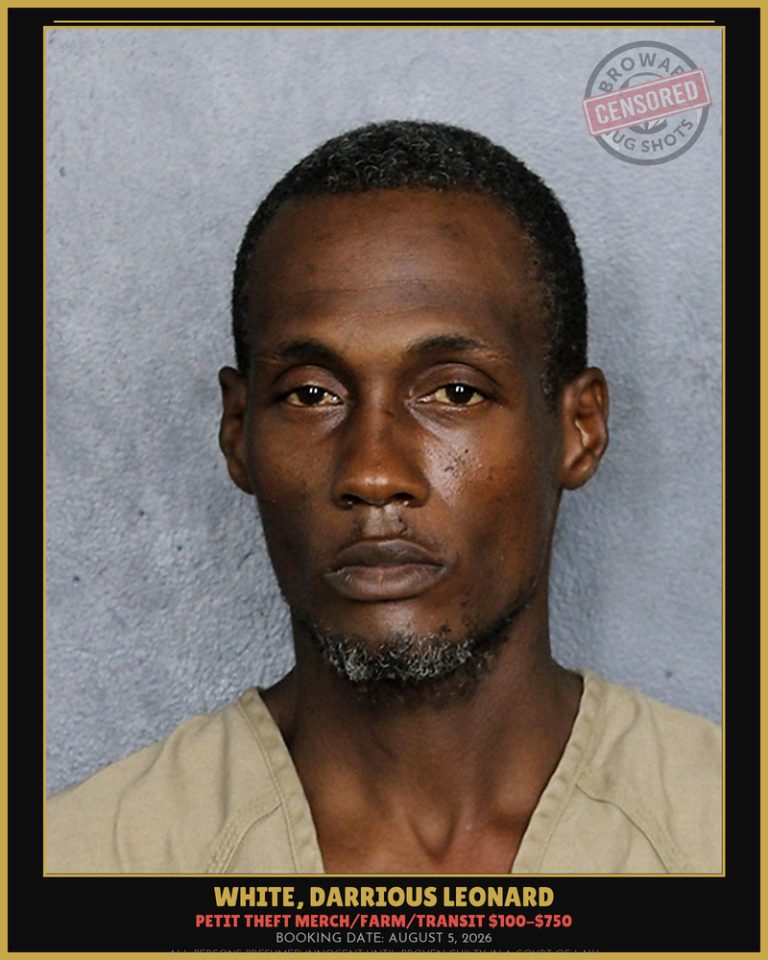 Darrious Leonard White previous Broward arrest