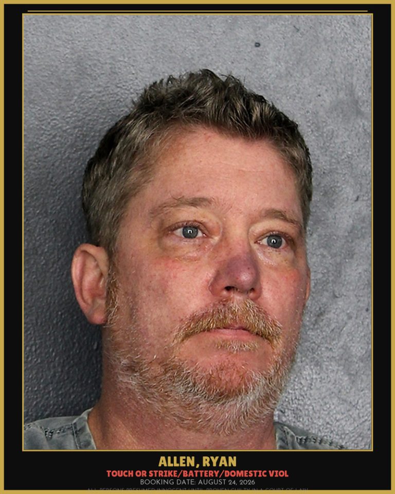 Ryan Allen previous Broward arrest