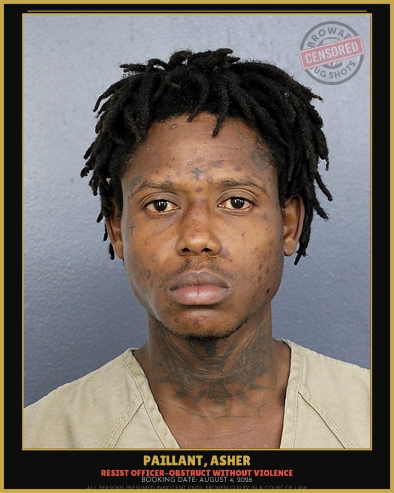 Asher Paillant previous Broward arrest