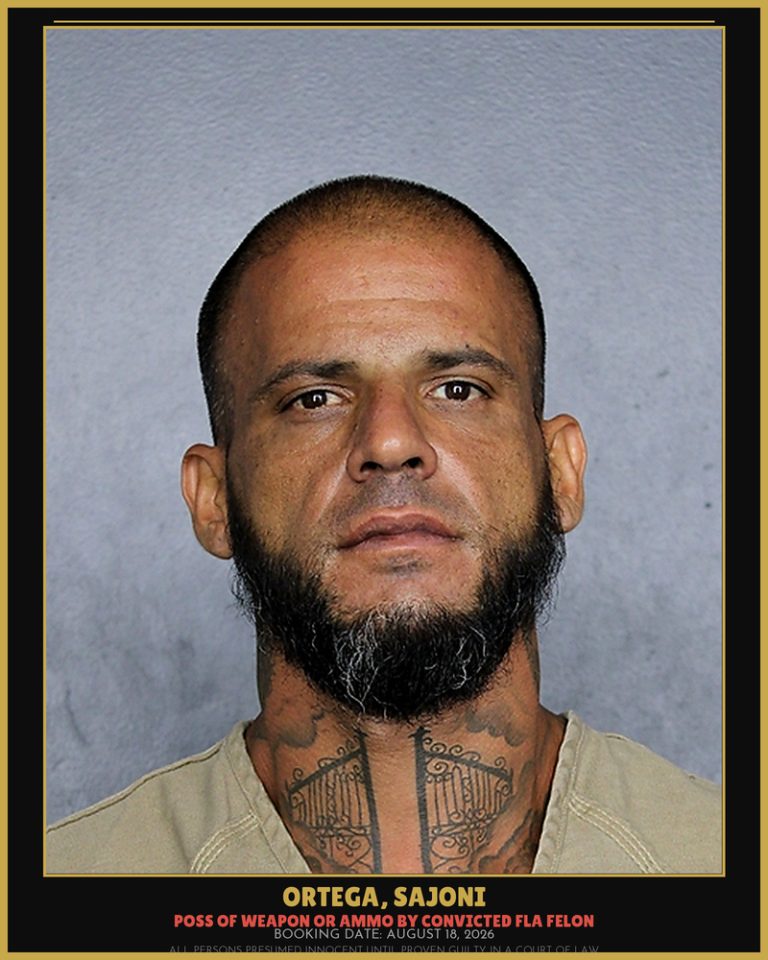 Sajoni Ortega previous Broward arrest