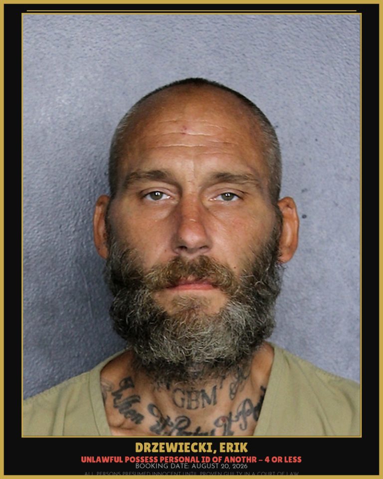 Erik Drzewiecki previous Broward arrest