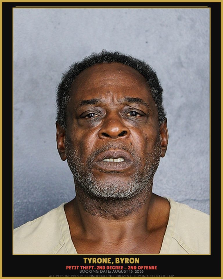 Byron Tyrone previous Broward arrest