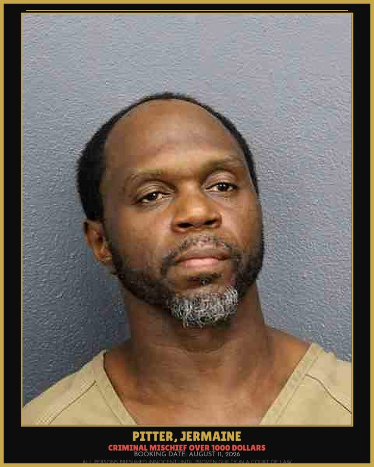 Jermaine Pitter previous Broward arrest