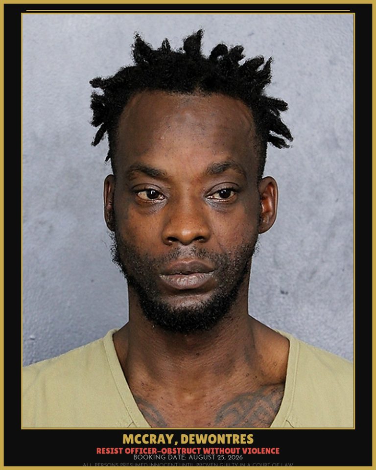 Dewontres McCray previous Broward arrest