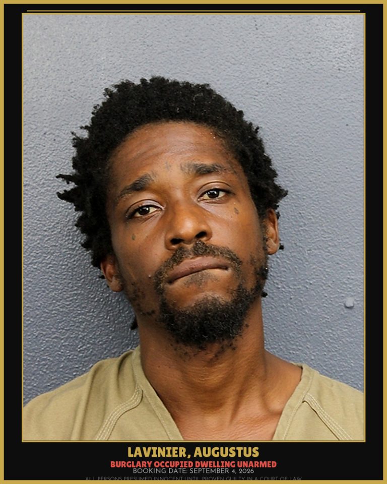 Augustus Lavinier previous Broward arrest