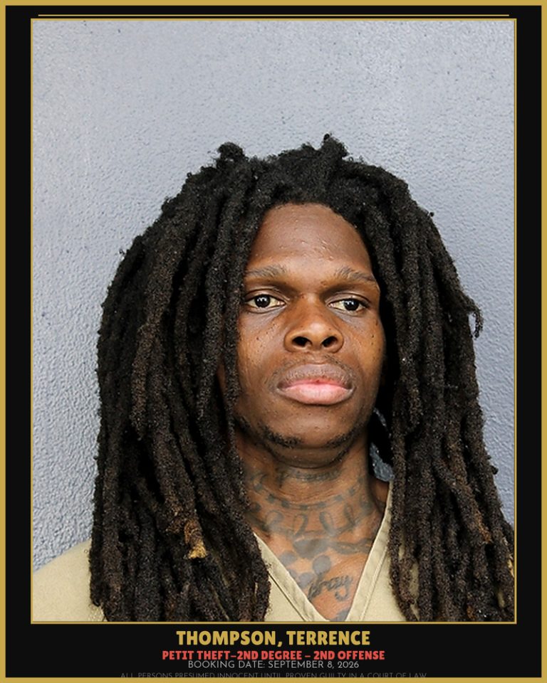 Terrence Thompson previous Broward arrest