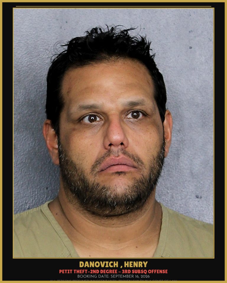 Henry Danovich previous Broward arrest