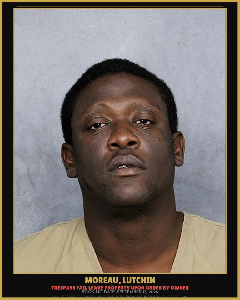 Lutchin Moreau previous Broward arrest