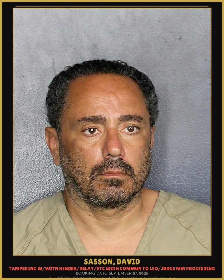 David Sasson previous Broward arrest