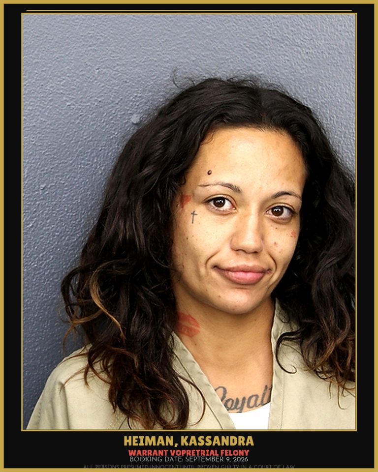 Kassandra Heiman previous Broward arrest