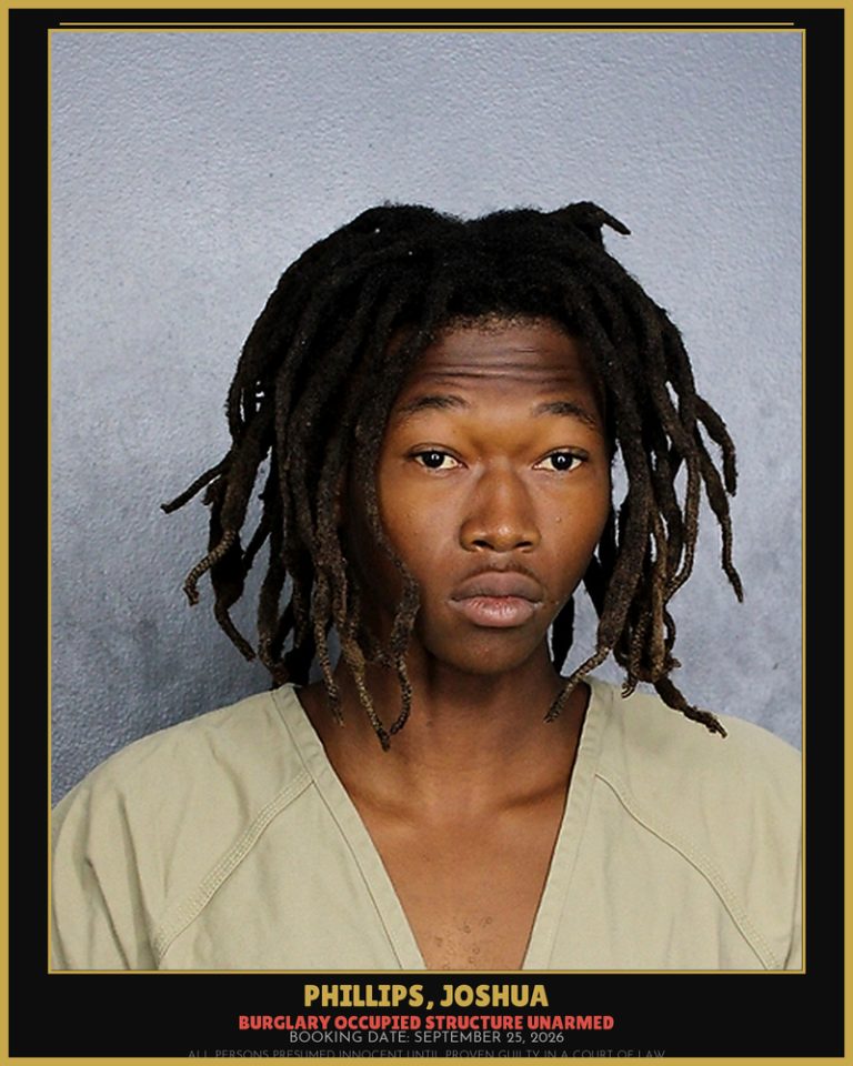 Joshua Phillips previous Broward arrest