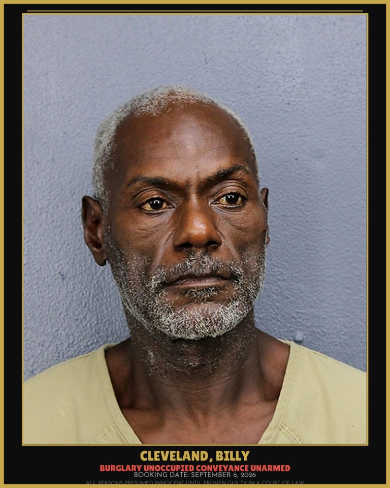 Billy Cleveland previous Broward arrest