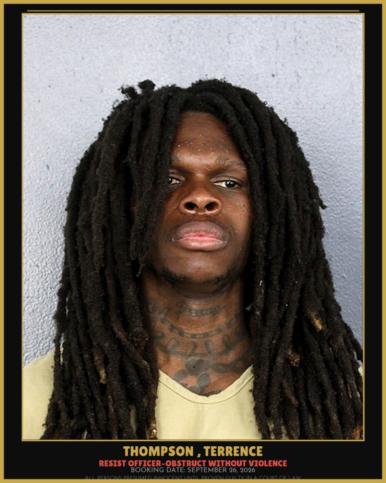 Terrence Thompson previous Broward arrest