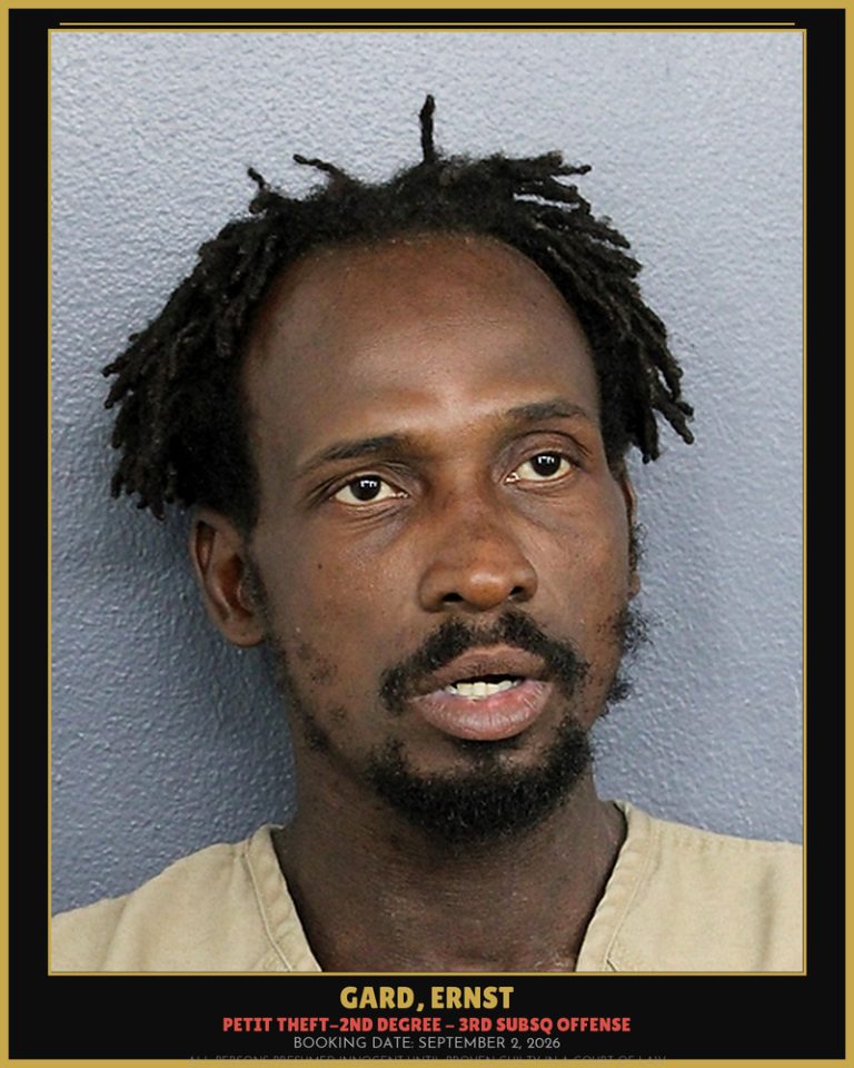 Ernst Gard previous Broward arrest