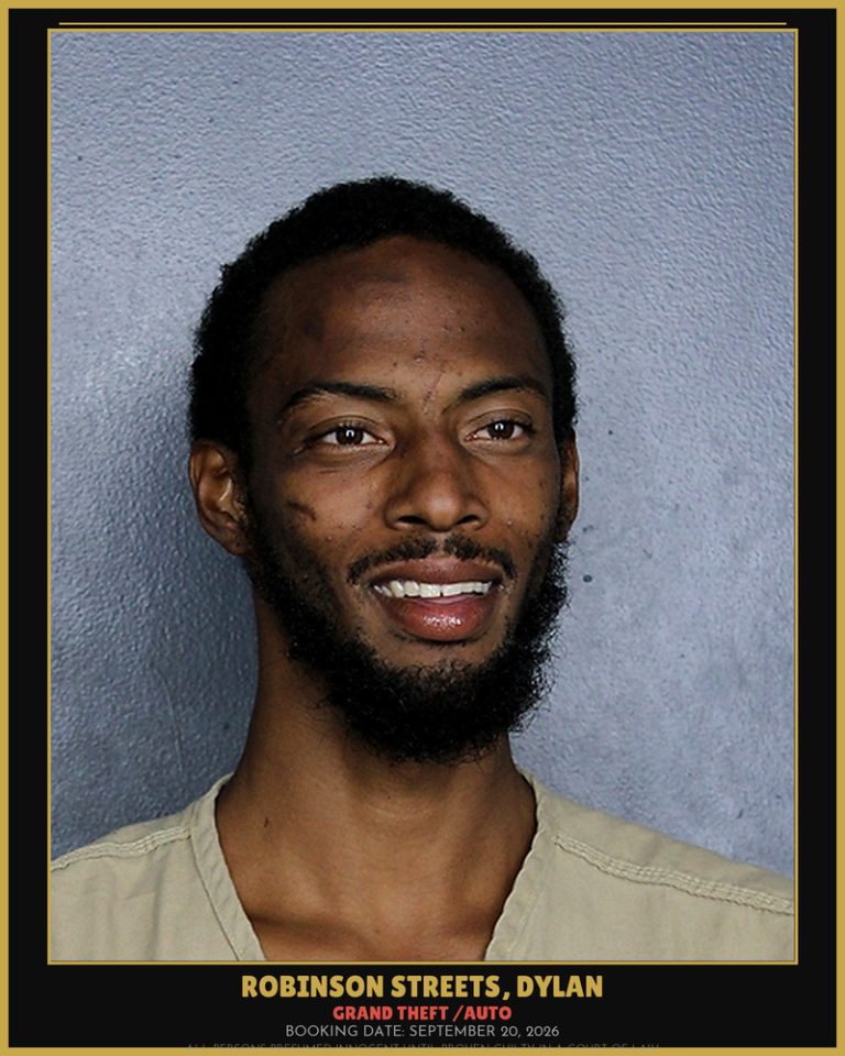 Dylan Robinson Streets previous Broward arrest