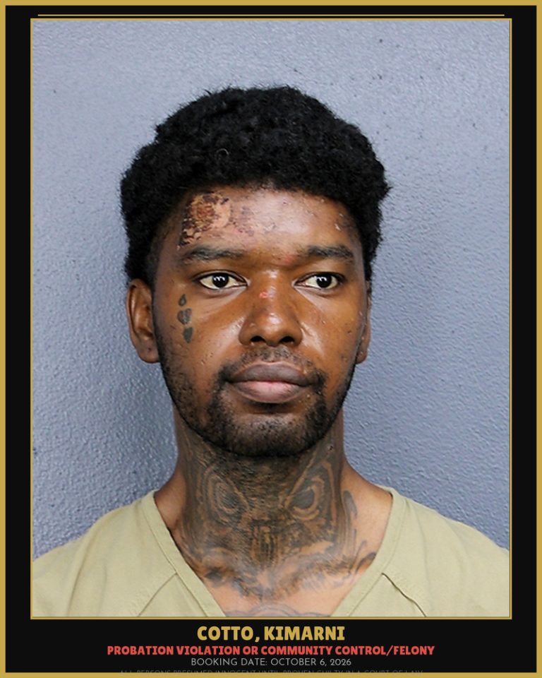 Kimarni Cotto previous Broward arrest