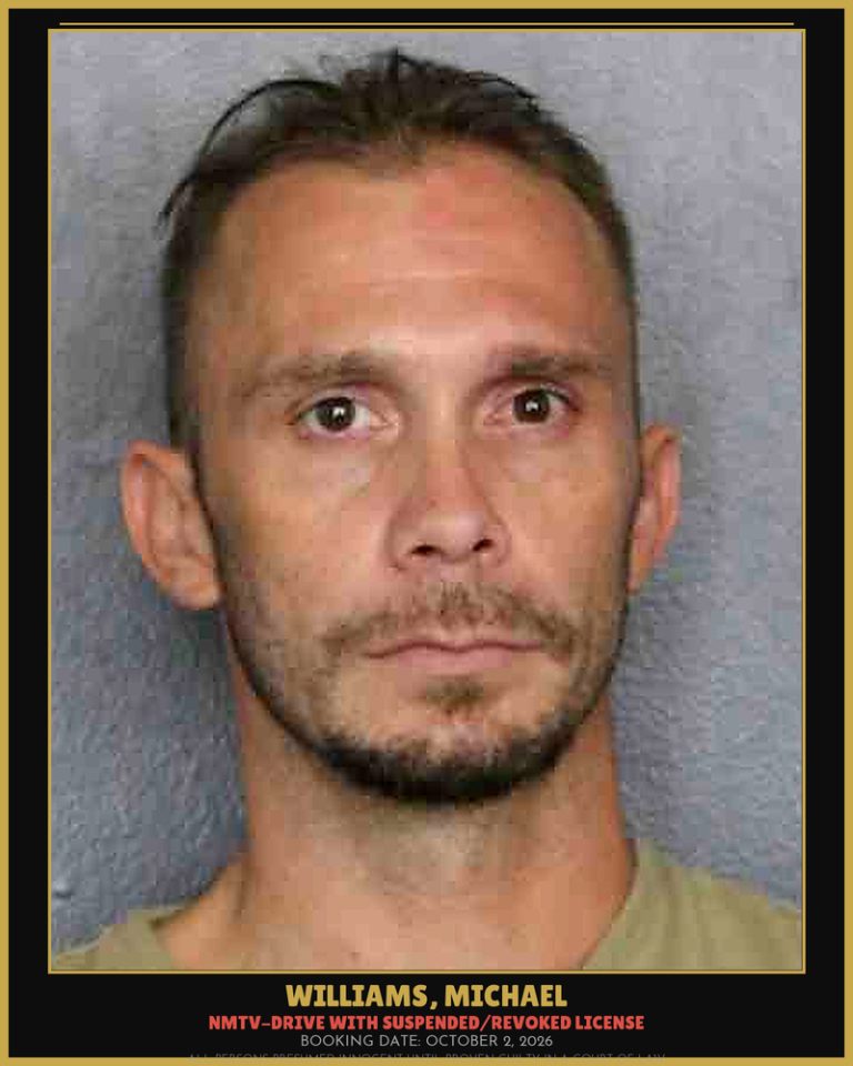 Michael Williams previous Broward arrest