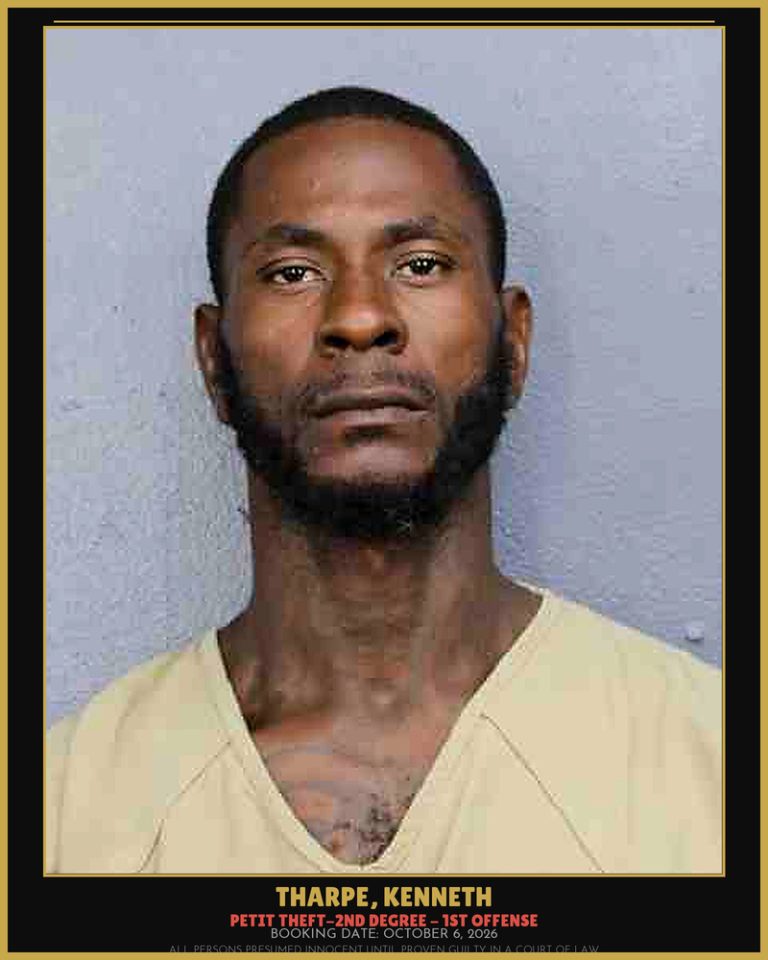 Kenneth Tharpe previous Broward arrest