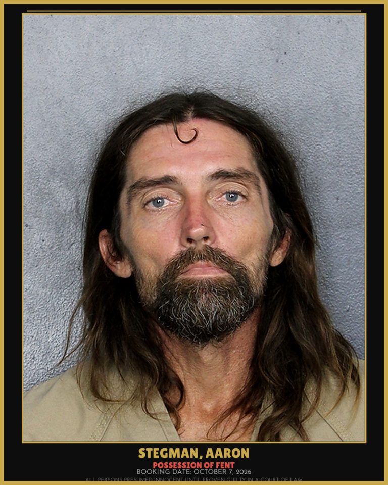 Aaron Stegman previous Broward arrest