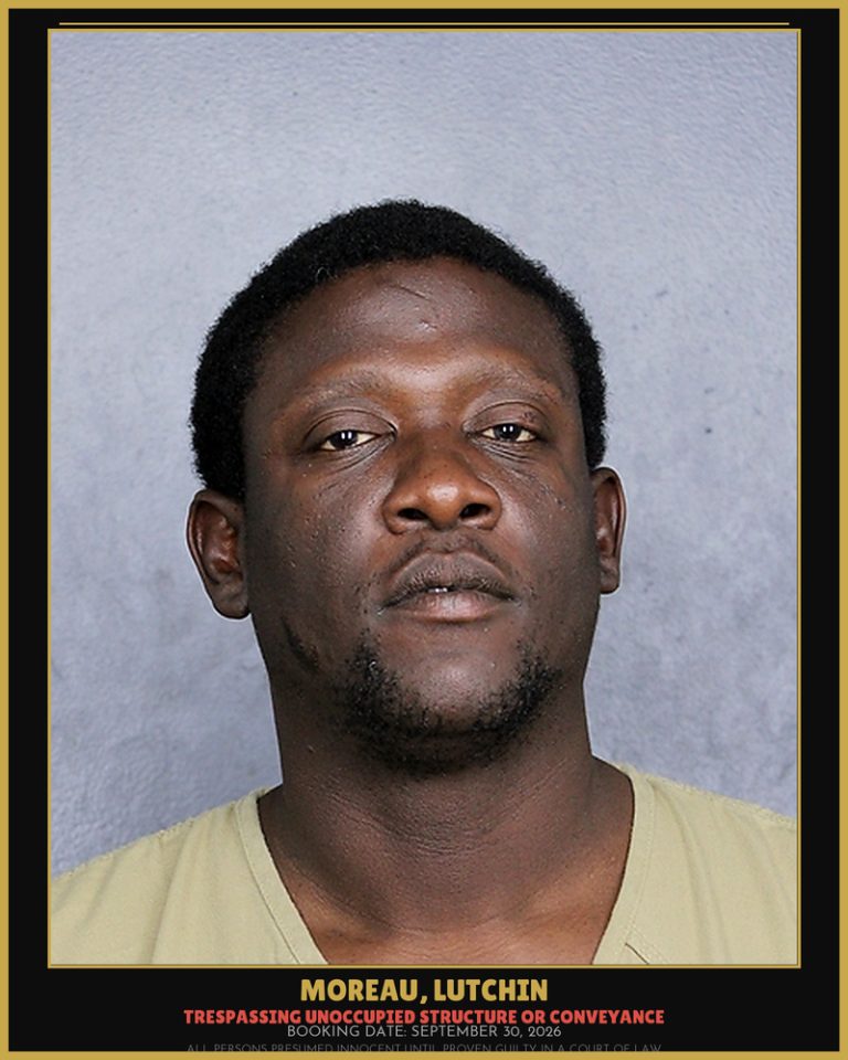 Lutchin Moreau previous Broward arrest