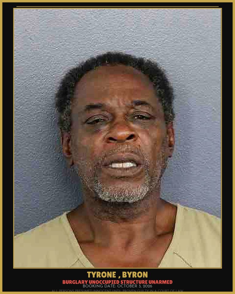 Byron Tyrone previous Broward arrest
