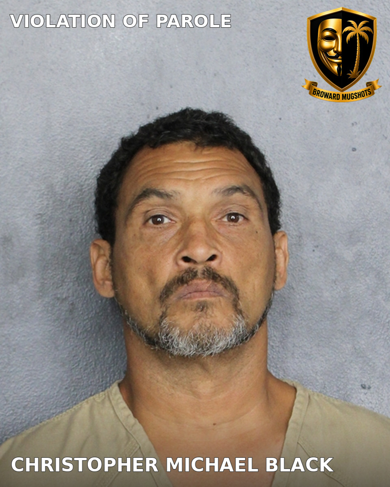 Christopher Michael Black — Broward County booking photo