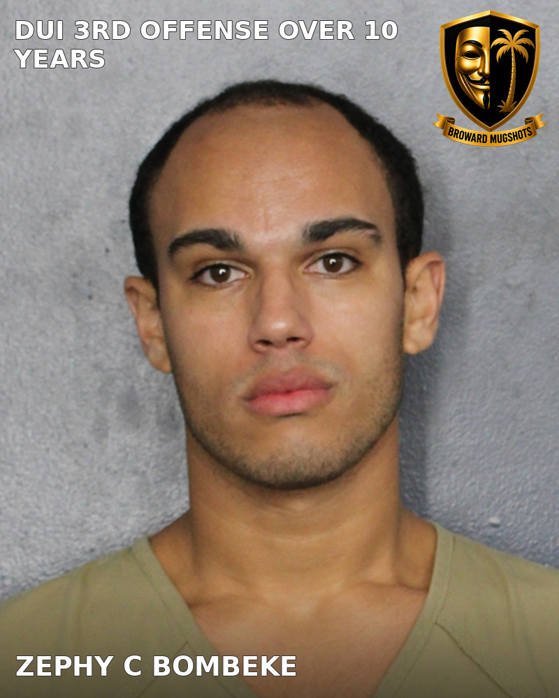 Zephy C Bombeke — Broward County booking photo