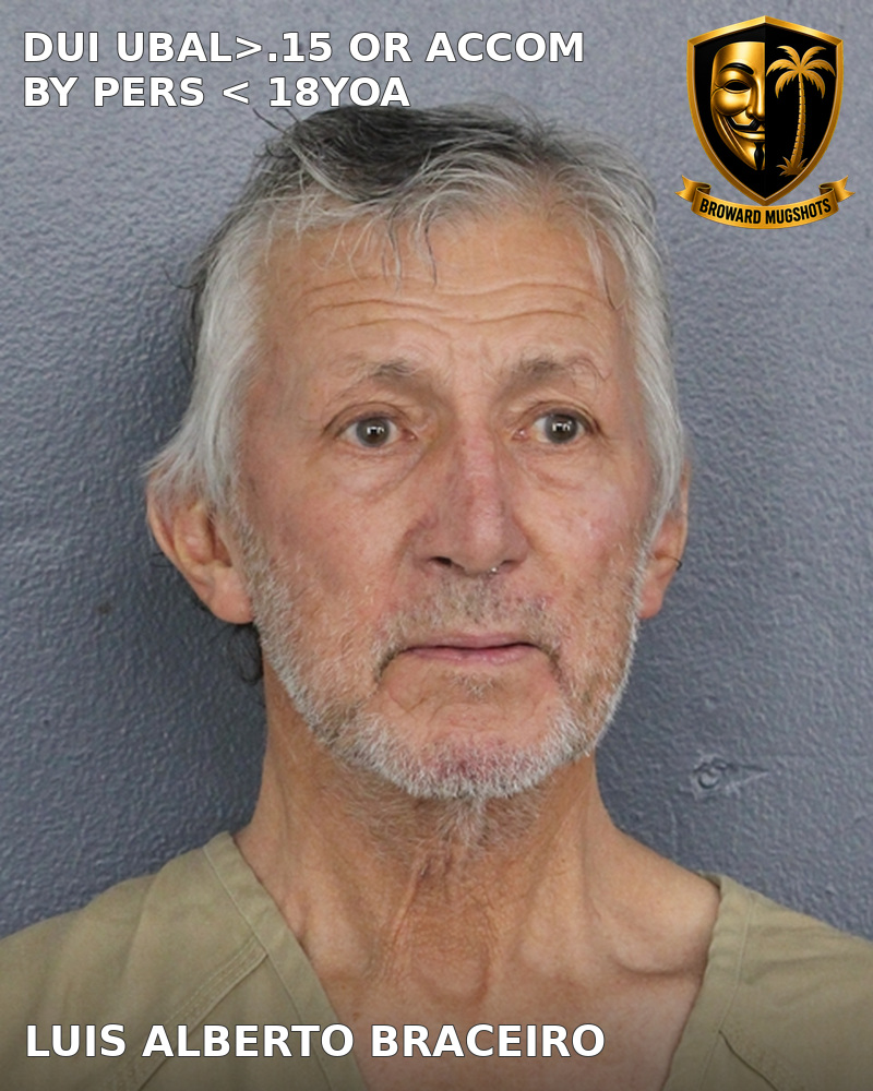 Luis Alberto Braceiro — Broward County booking photo