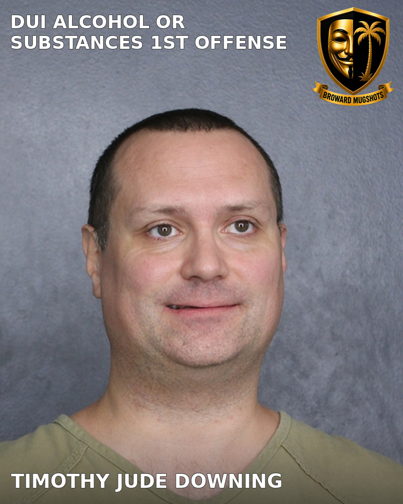 Timothy Jude Downing — Broward County booking photo