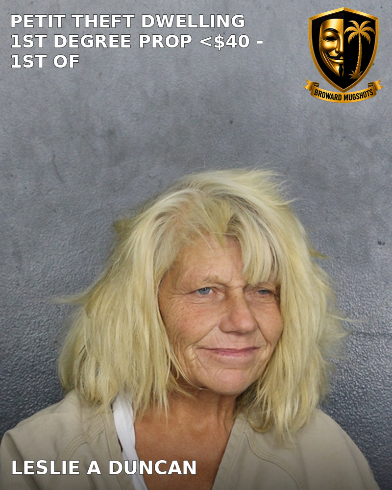Leslie A Duncan — Broward County booking photo