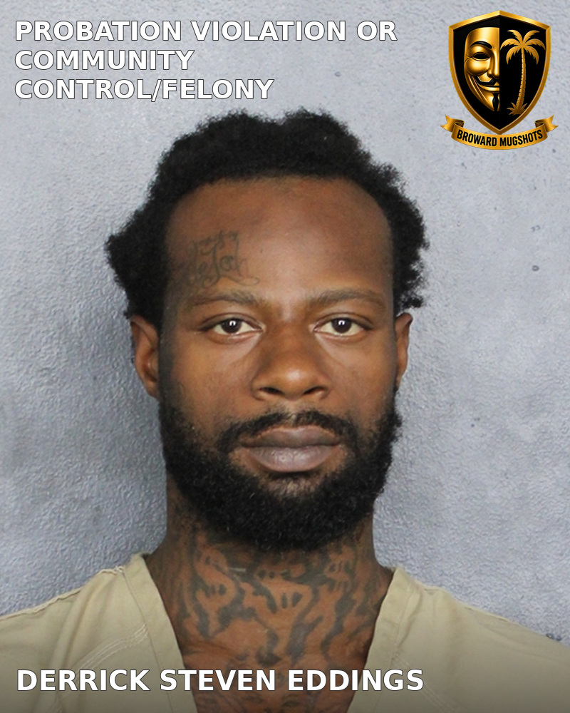 Derrick Steven Eddings — Broward County booking photo