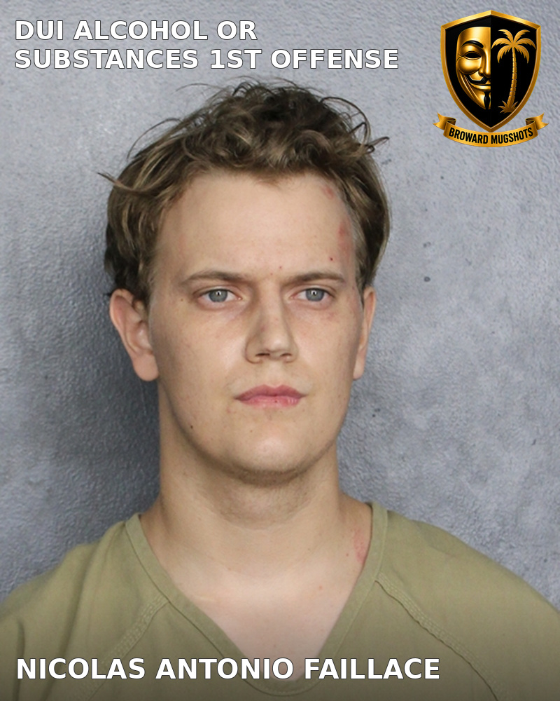 Nicolas Antonio Faillace — Broward County booking photo