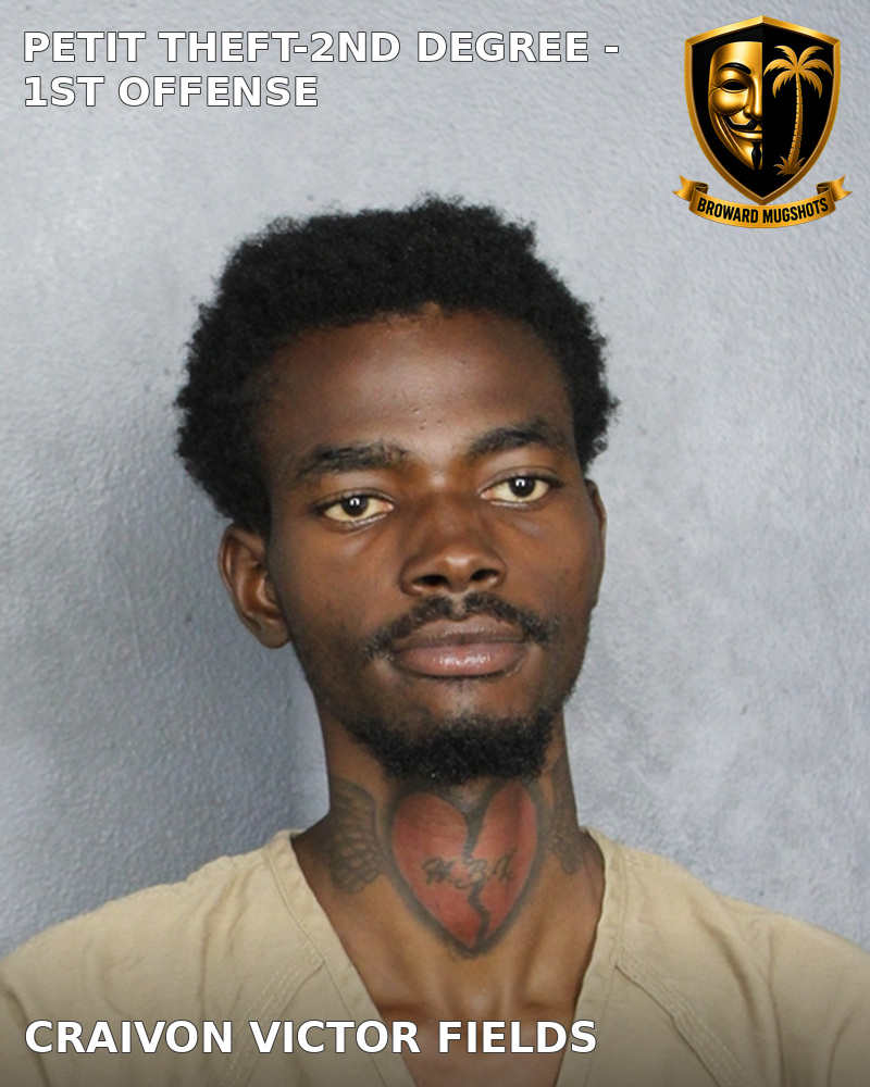 Craivon Victor Fields — Broward County booking photo