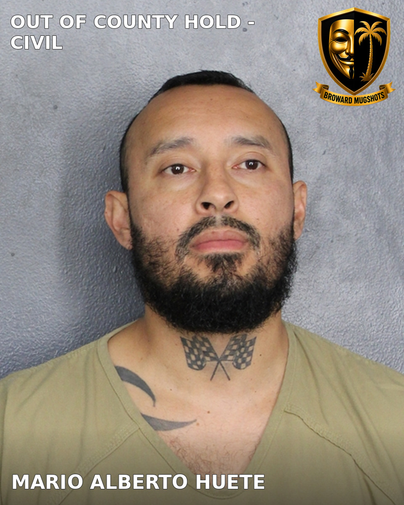 Mario Alberto Huete — Broward County booking photo
