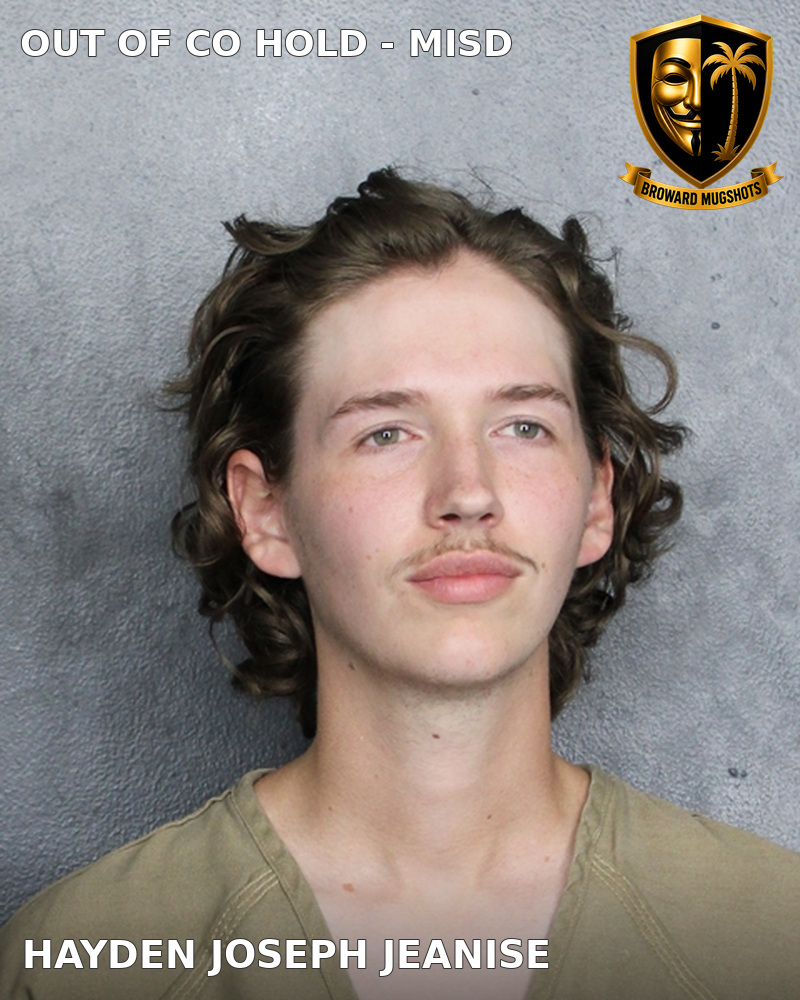 Hayden Joseph Jeanise — Broward County booking photo