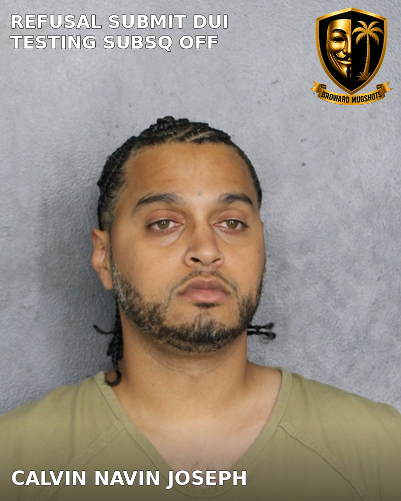 Calvin Navin Joseph — Broward County booking photo