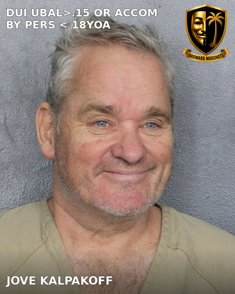 Jove Kalpakoff — Broward County booking photo