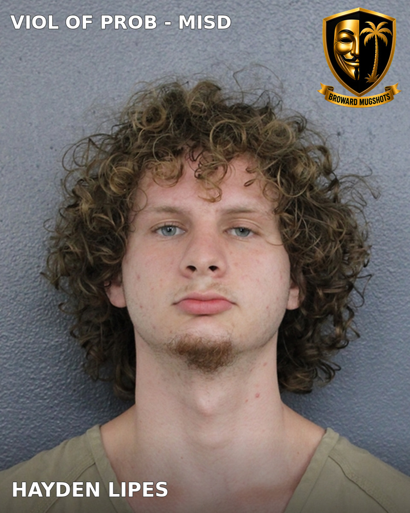 Hayden Lipes — Broward County booking photo