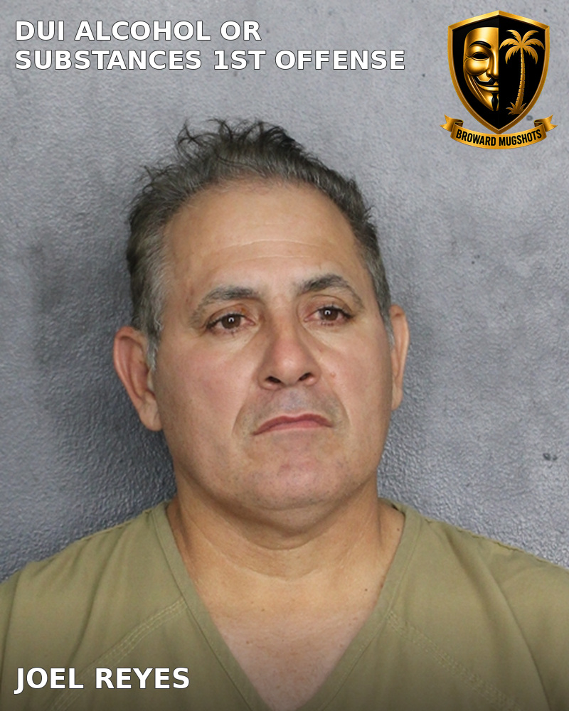 Joel Reyes — Broward County booking photo
