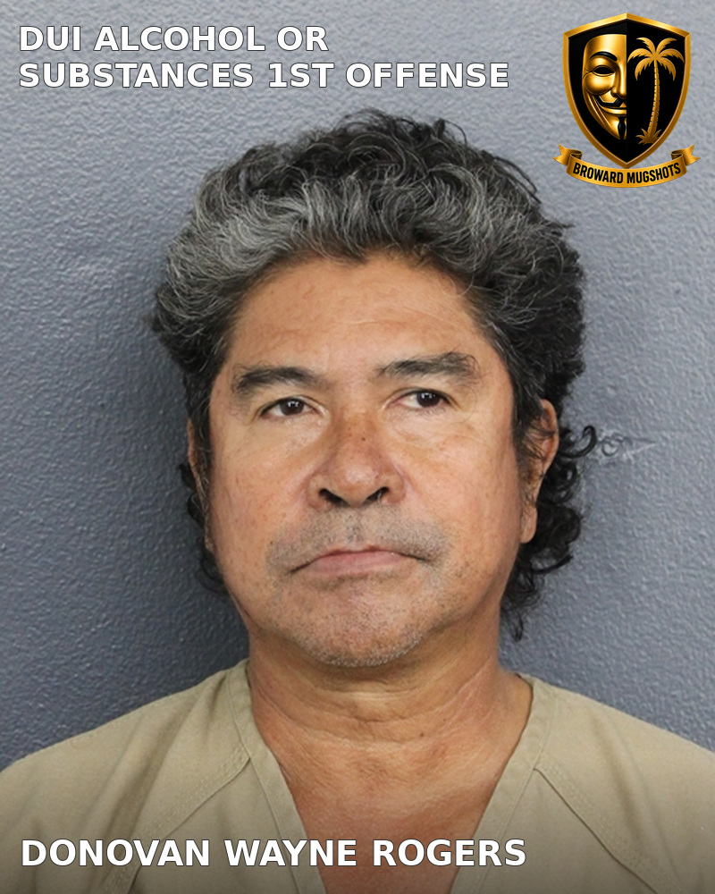 Donovan Wayne Rogers — Broward County booking photo