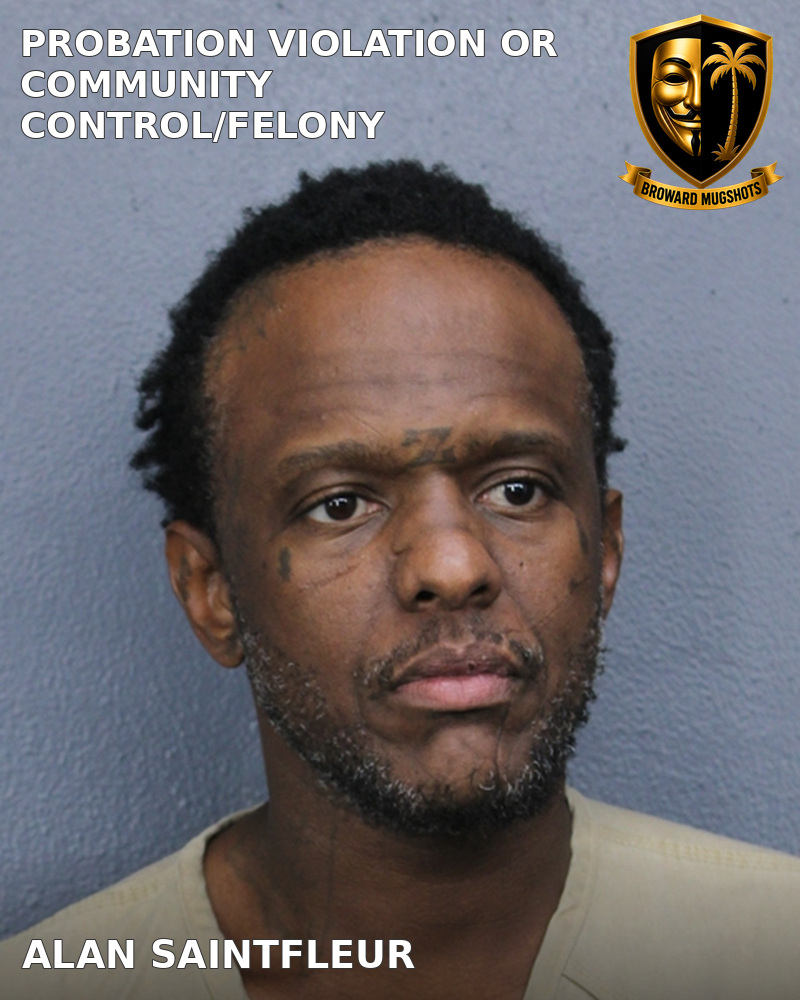 Alan Saintfleur — Broward County booking photo